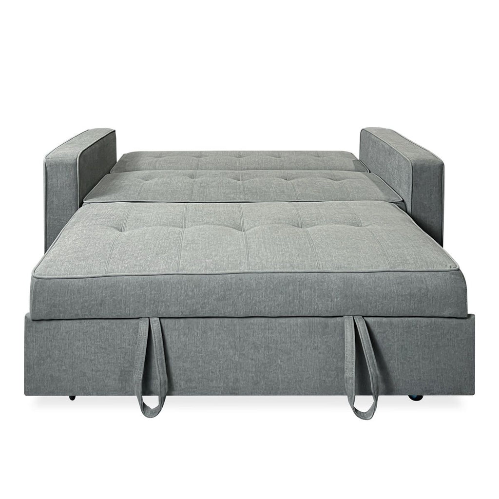 Sofá Cama De 2 Plazas Modelo Vienna Con Reposabrazos, Gris, Diseño Moderno, Práctico Y Funcional