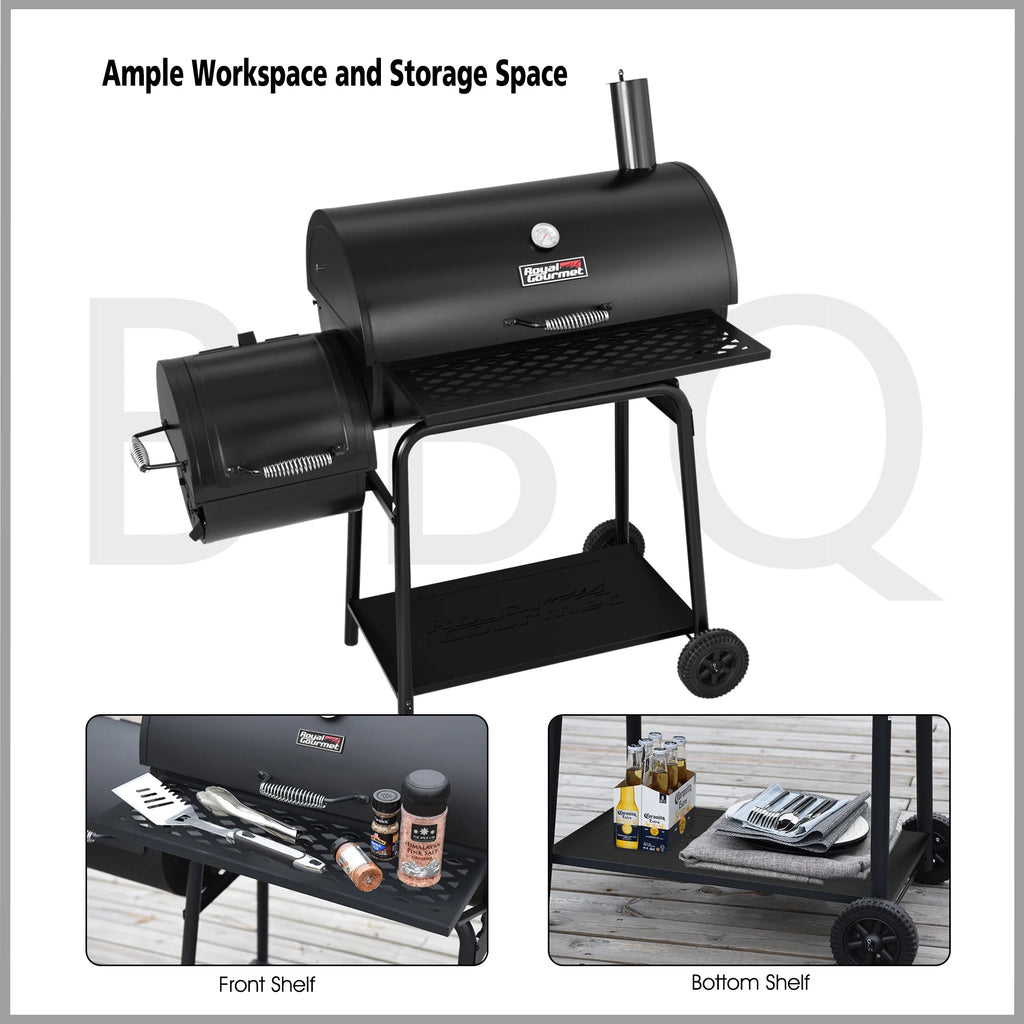 2026 Barbacoa de carbón Royal Gourmet CC1830F 30" con ahumador lateral