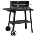 Charcoal BBQ Grill with Wheels Black Steel, VidaXL
