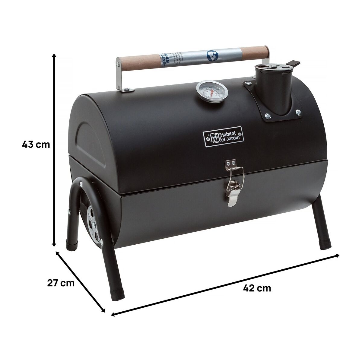 Barbacoa De Carbón Portátil "capitán" - 42 X 27 X 43 Cm - Negro