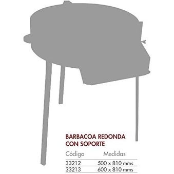 Flores Cortes - Barbacoa Redonda Con Soportes 500 Mm. Para Leña Y Carbón