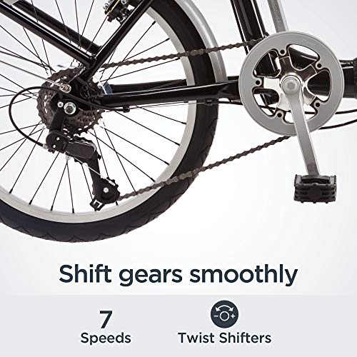 Bicicleta plegable Schwinn Loop para adultos, ruedas de 20 pulgadas, transmisión de 7 velocidades