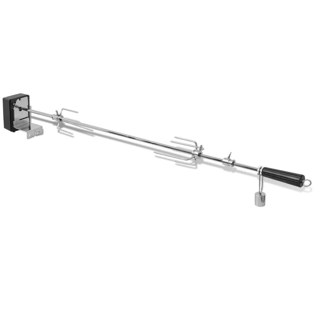 Vidaxl BBQ grill and rotisserie spit with motor, steel, 1000 mm