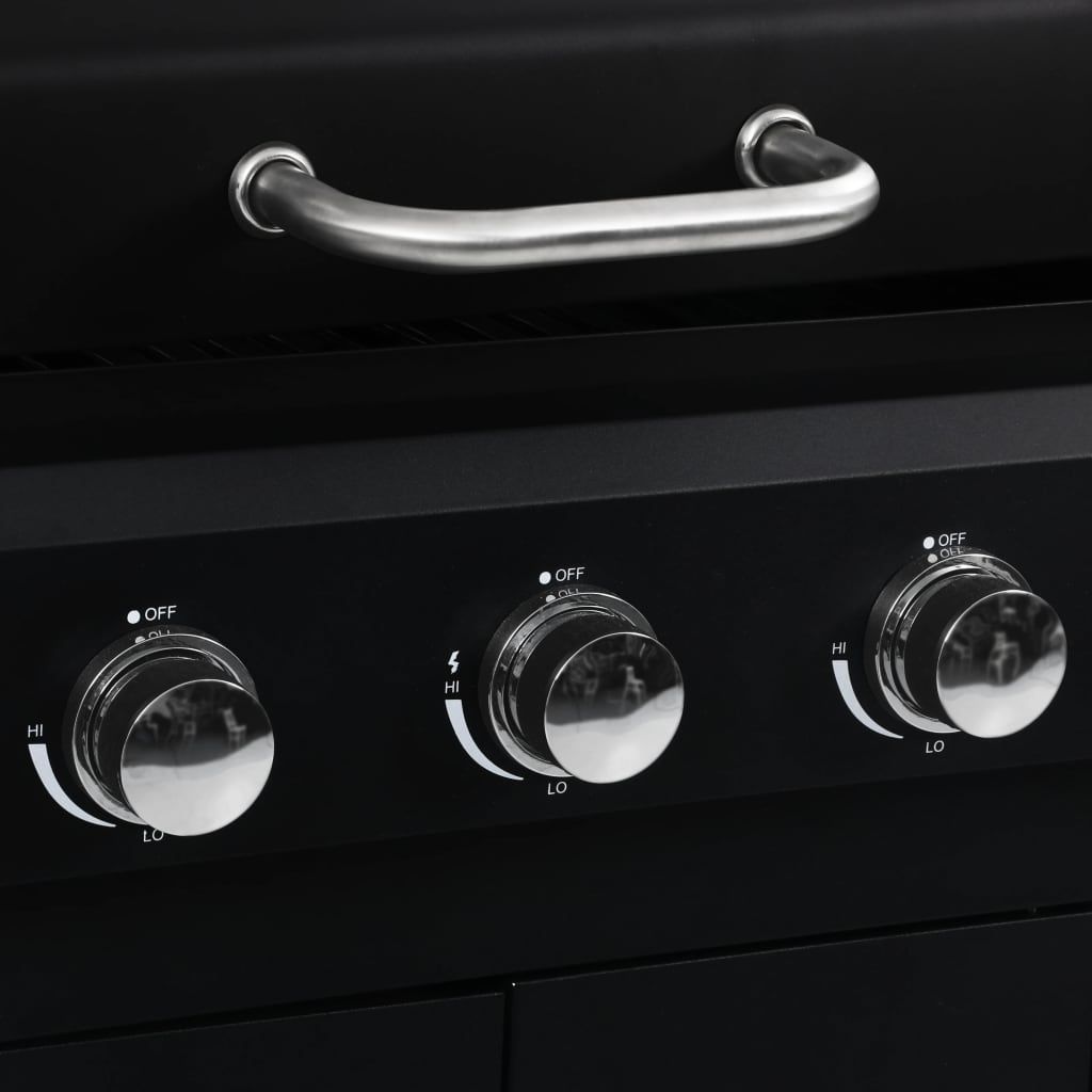 Vidaxl 3-palnikowy grill gazowo-węglowy