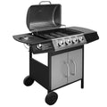 2026 Barbacoa grill de gas 4+1 zonas de cocinado negra y plateada V8143