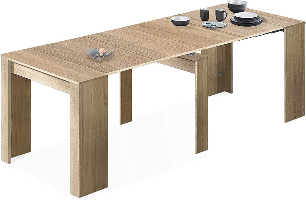 Mobelcenter - Mesa de Comedor Consola Extensible, Mesa para Salón recibidor o Cocina, Mesa Fuelle Extensible, Color Cemento (1127)