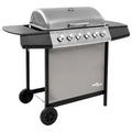 Gas grill 2025 with 6 burners, black and silver V0288