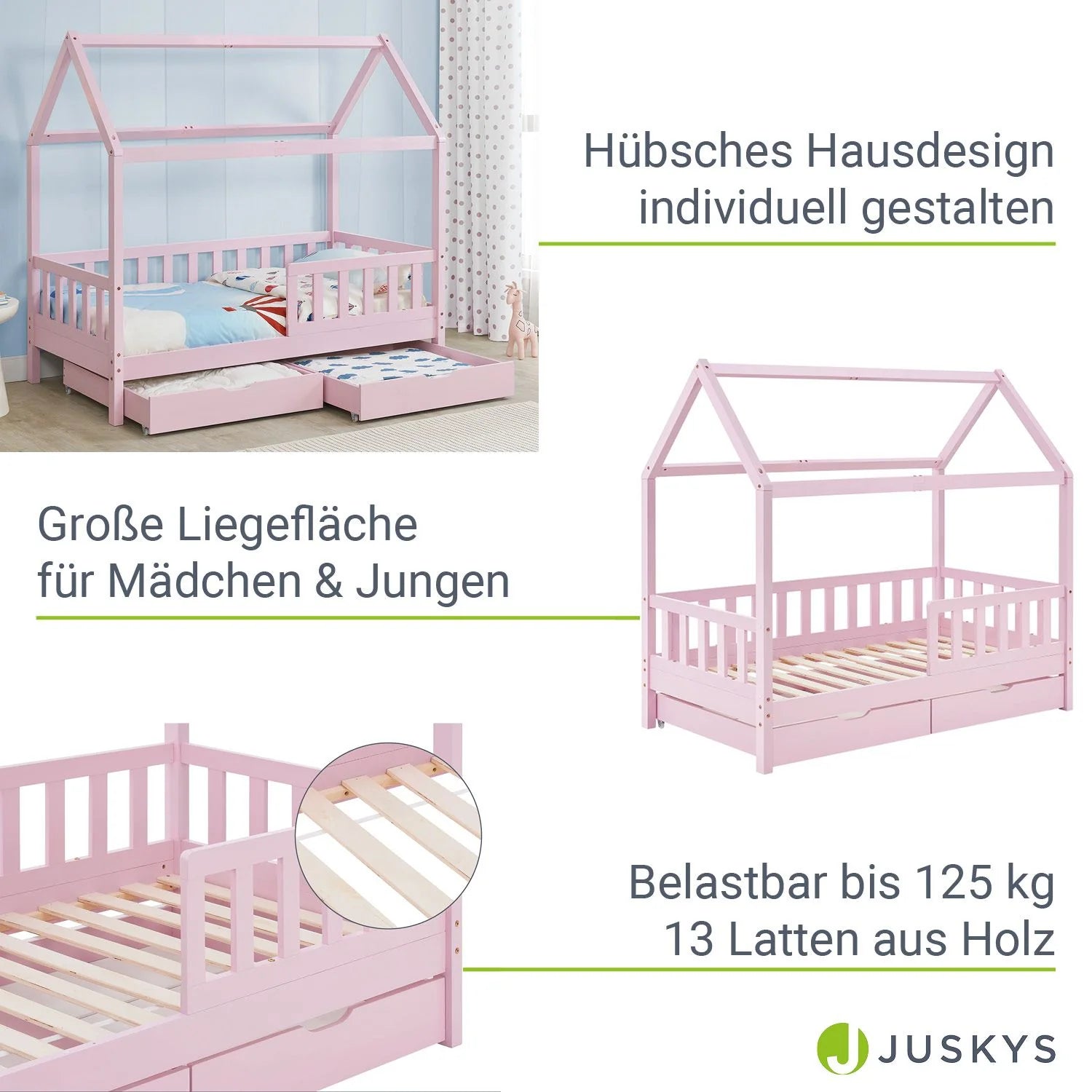 2026 Cama infantil Marli 90 x 200 cm con cajones de almacenamiento