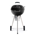 Barbacoa De Carbón Portátil Con Ruedas Kekai Yellowstone 58x47x100 Cm Redonda Con Tapa Y Encendedor Esmaltado En Negro
