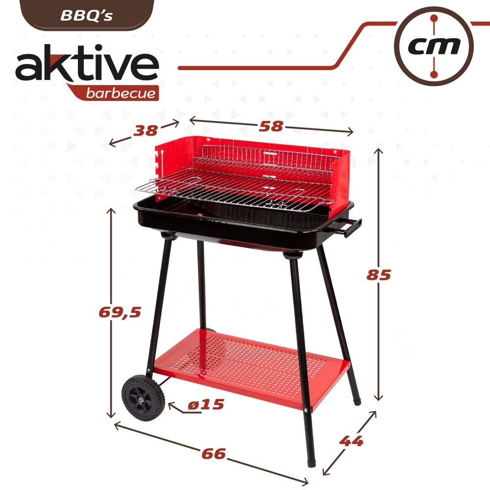 Active charcoal grill for 6 people