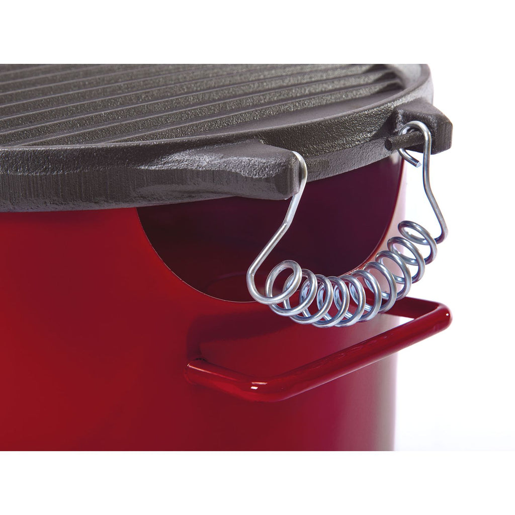 Barbacoa De Etanol 0.5l En Acero Rojo Y Plancha Redonda De Hierro