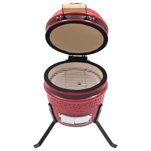2 En 1 Barbacoa Ahumadora Kamado De Cerámica Rojo 56 Cm Vidaxl