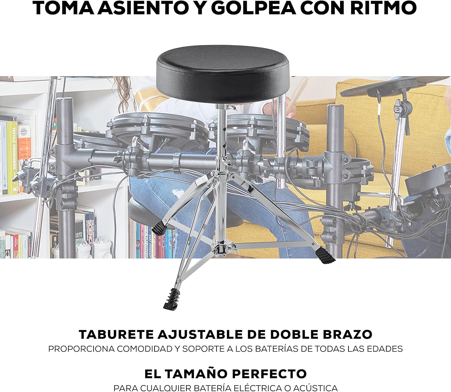 Alesis Nitro Max Kit Batería Electrónica con Parches Silenciosos de Malla, Caja de Doble Zona de 10", Bluetooth, 440+ Sonidos Auténticos, Lecciones Drumeo, USB MIDI, Pedal de Bombo