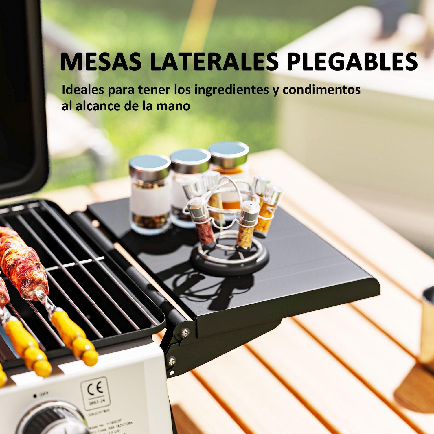 Outsunny gazowy grill ze stali nierdzewnej ABS - 101 x 48 x 41 cm. Czarny