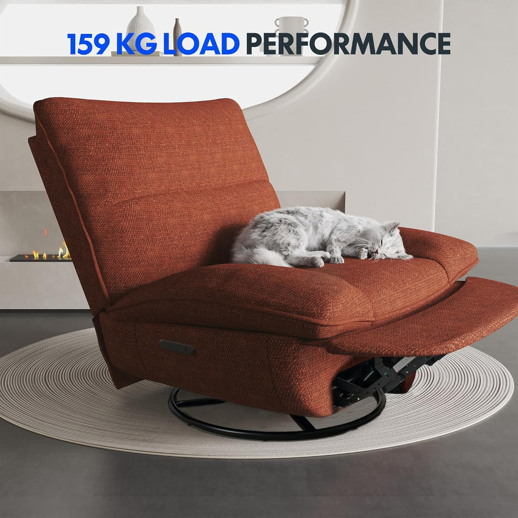 FLEXISPOT XC6 Sillón Relax, Sófa Giratorio con Función Balancín, Sillon TV con Respaldo Ajustable, Silla Reclinable para Dormitorio, Salón y Cine en Casa (Beige)