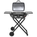 Portable folding gas grill 3.6 kW, wheels, legs, shelf