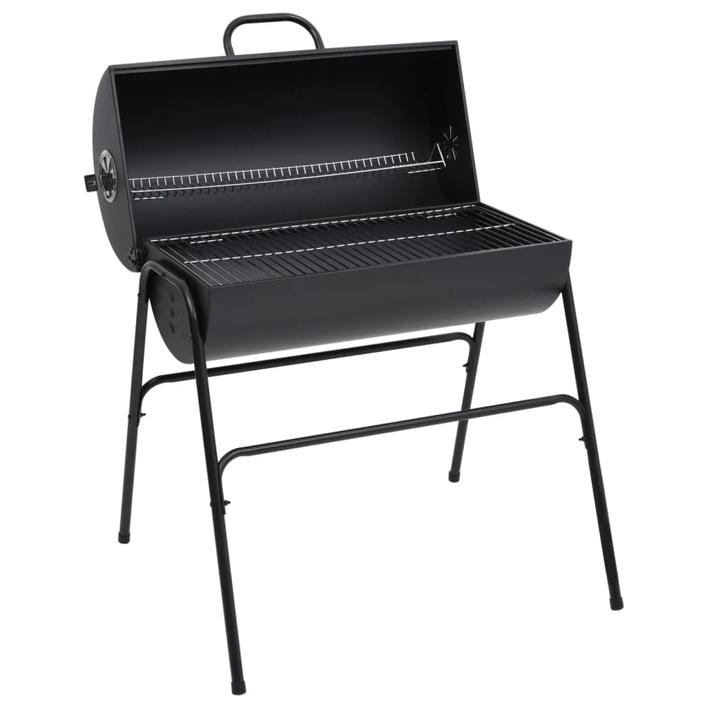2026 Parrilla con 2 rejillas de cocción negra – Barbacoa portátil de 80x95x90 cm en acero