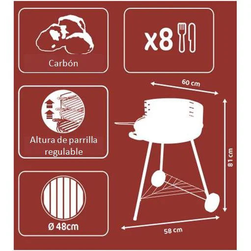 New Manaus 48 cm charcoal barbecue