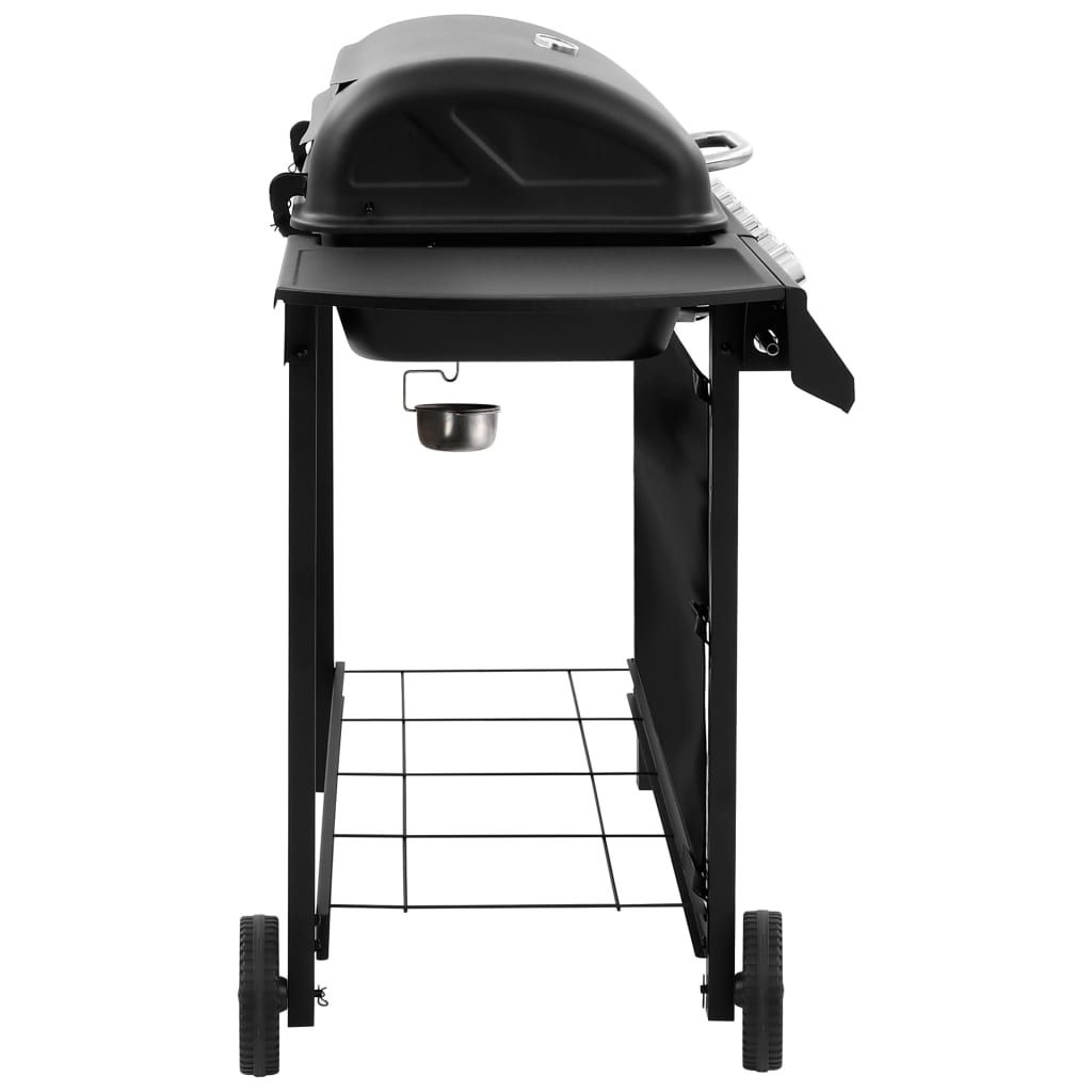Grill gazowy Vidaxl 6-palnikowy, czarny