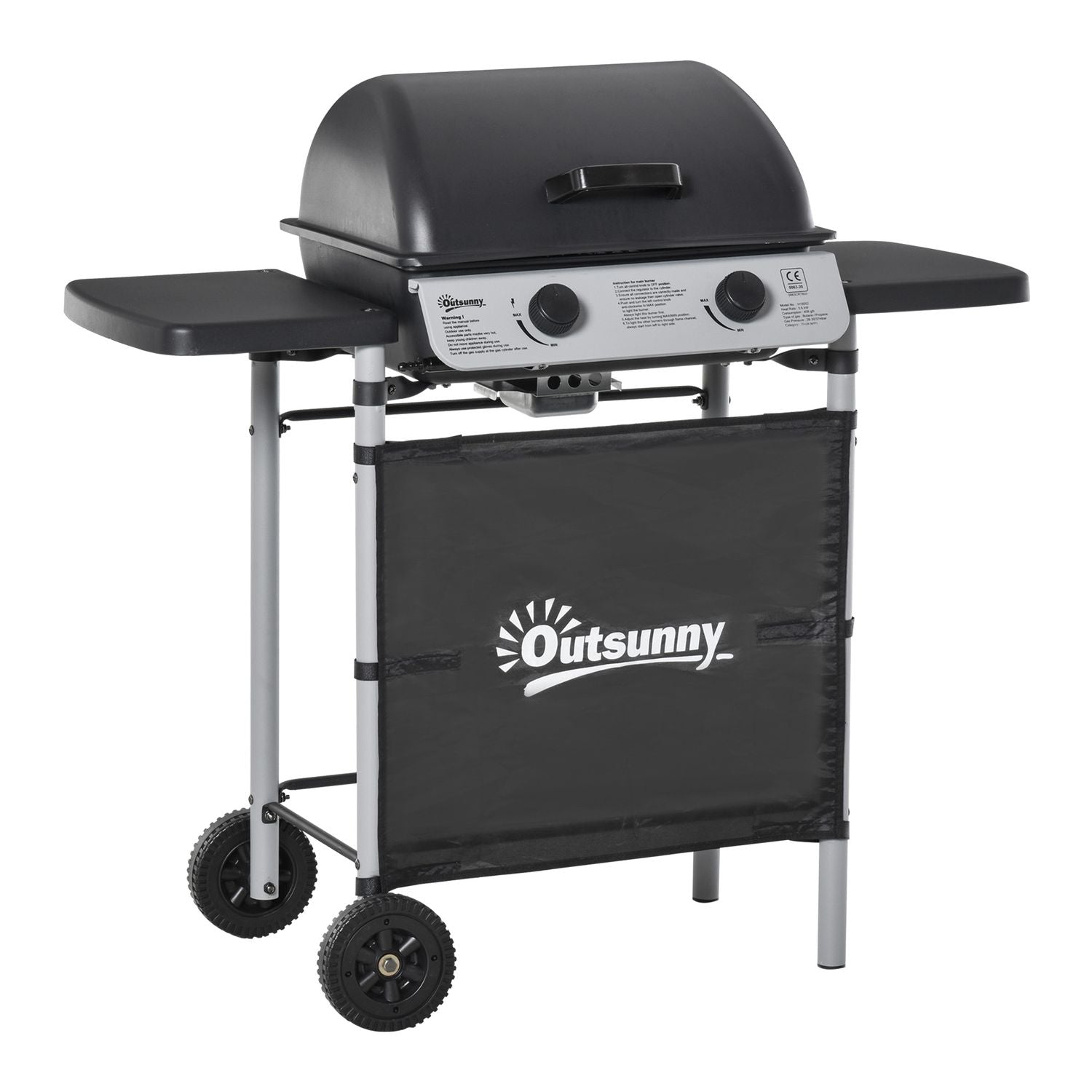 Patelnia do grilla gazowego Outsunny Steel, 104x49x99 cm, czarna