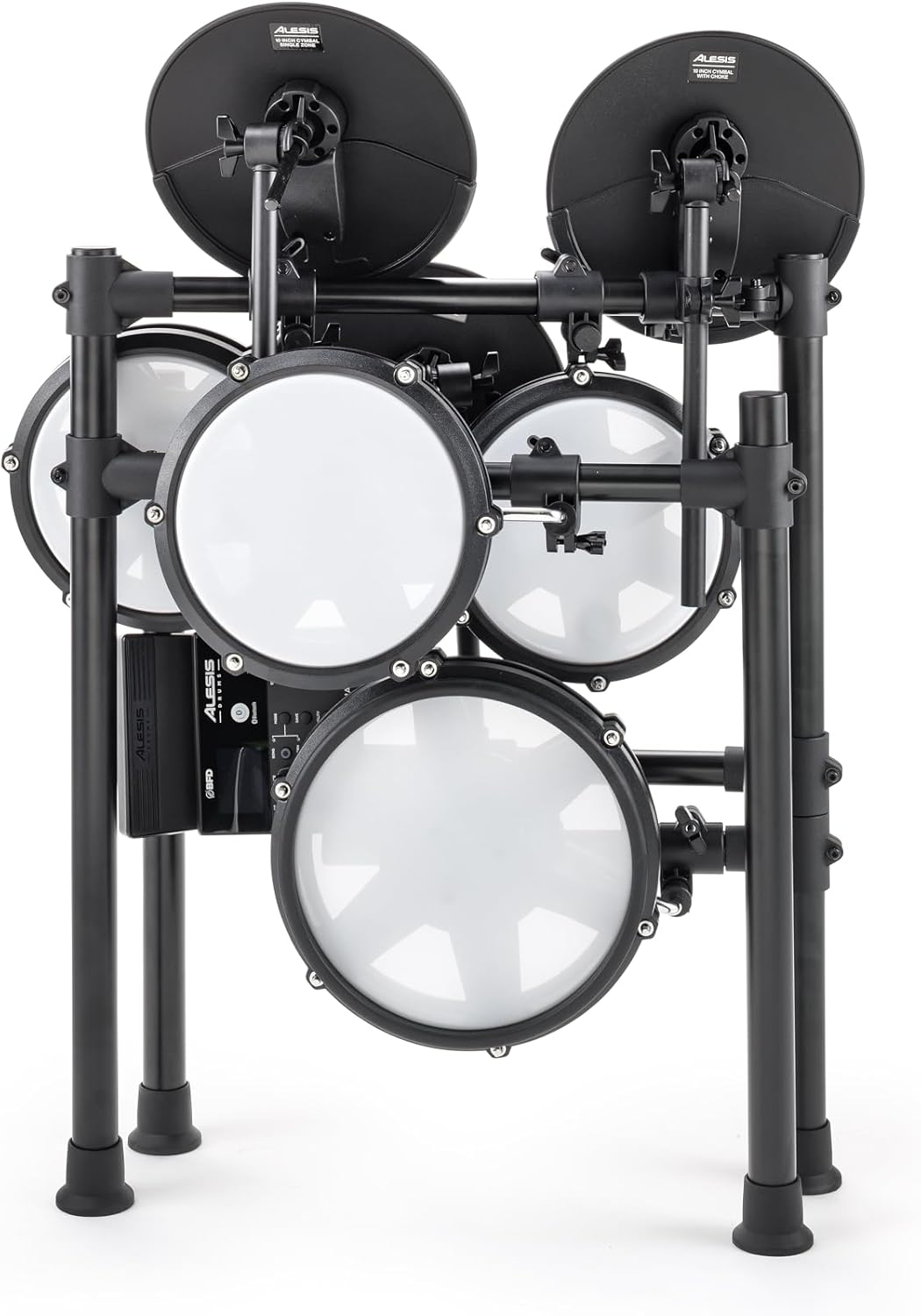 Alesis Nitro Max Kit Batería Electrónica con Parches Silenciosos de Malla, Caja de Doble Zona de 10", Bluetooth, 440+ Sonidos Auténticos, Lecciones Drumeo, USB MIDI, Pedal de Bombo