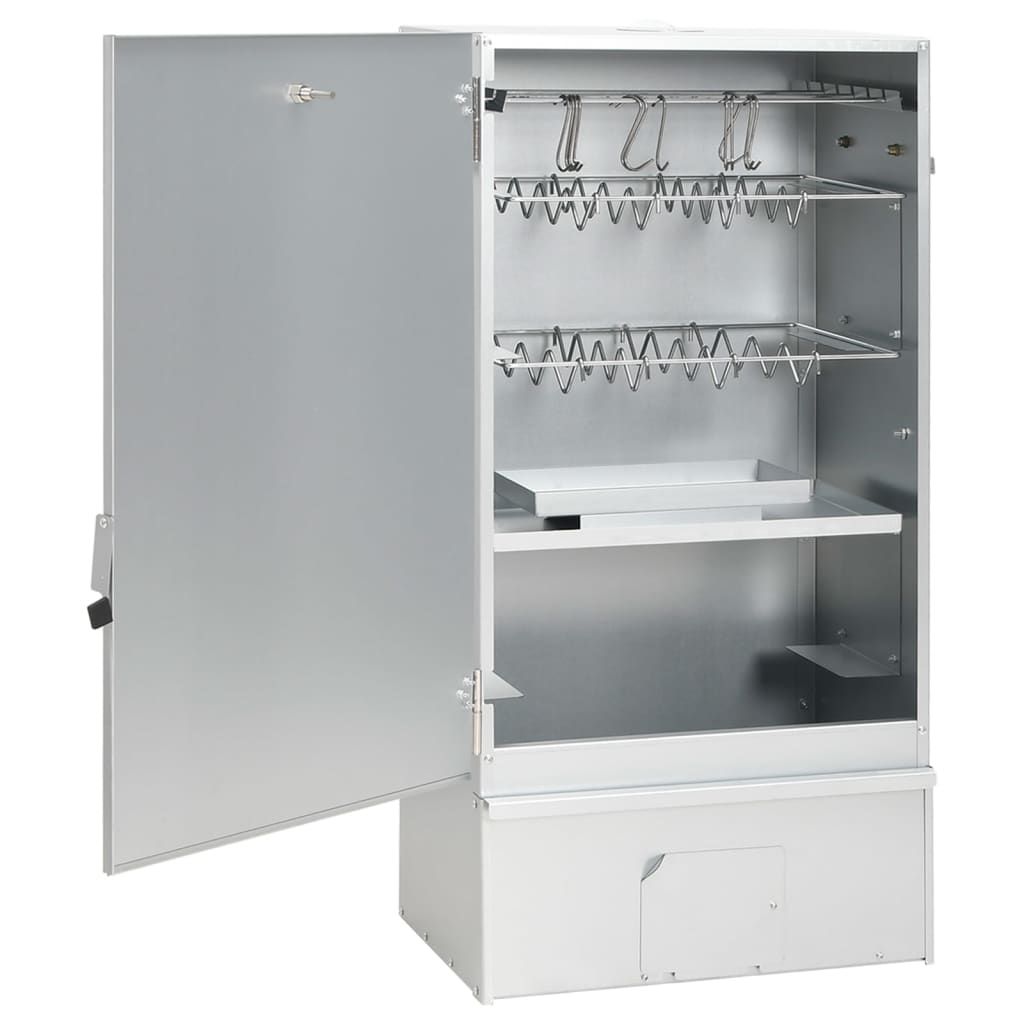 VidaXL Galvanized Steel BBQ Smoker with Table