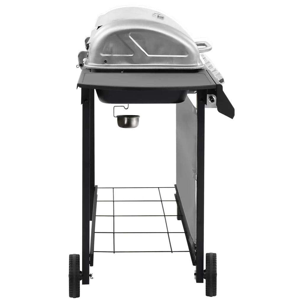 2026 Barbacoa de gas con 6 fogones negro y plateado V0288