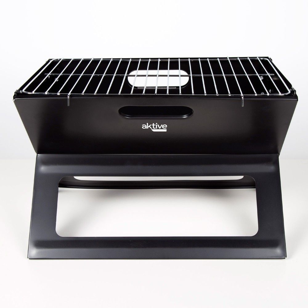 Active portable and foldable charcoal grill, 45x29x30 cm, steel, with carrying handle