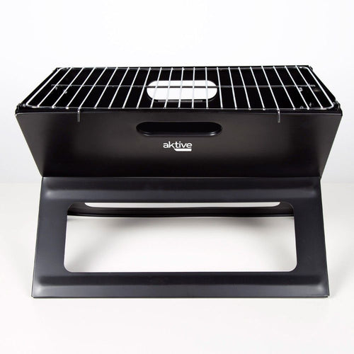 Active portable and foldable charcoal grill, 45x29x30 cm, steel, with carrying handle