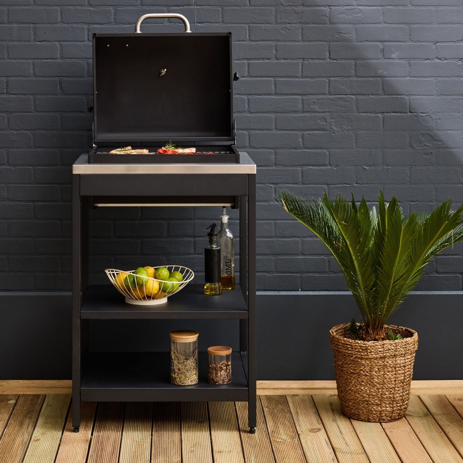 Stainless steel charcoal grill, chrome-plated grid 2