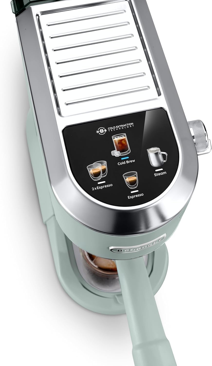 De'Longhi Dedica – Stainless Steel Pump Espresso Coffee Machine for Ground Coffee or Pods, Espresso and Cappuccino, 1.3 L Tank, Anti-Drip System, Model EC685.M, Metallic Colour