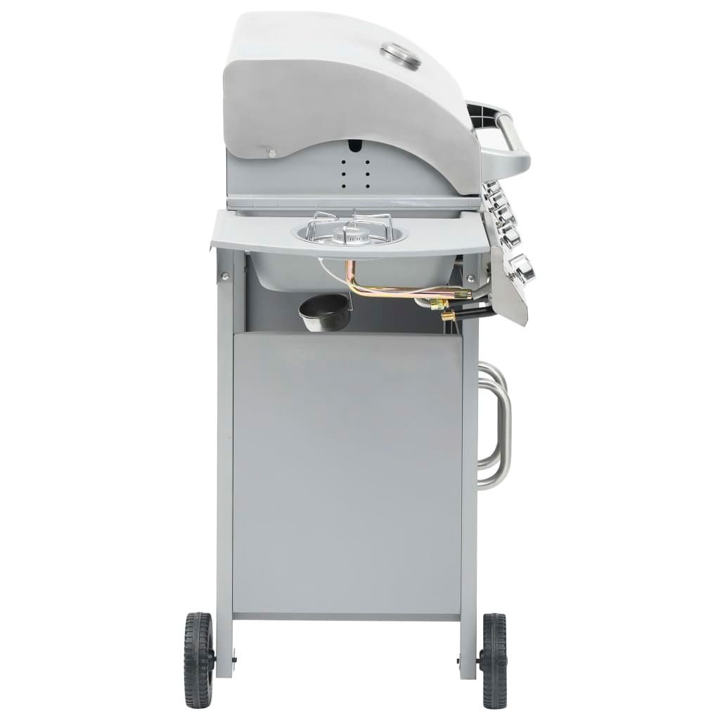 Grill gazowy Vidaxl z 4+1 palnikami, srebrny