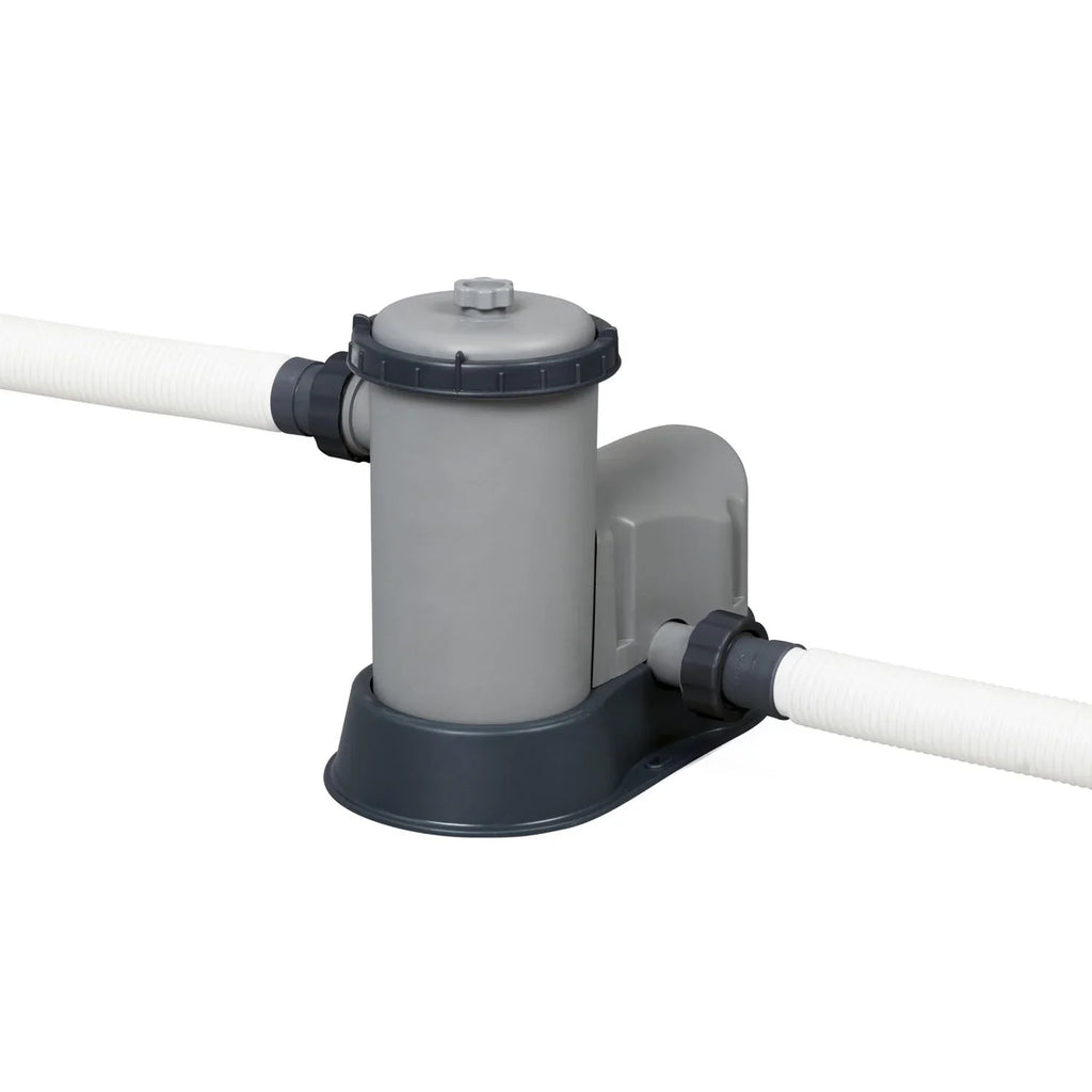 Piscina Desmontable Tubular Bestway Power Steel Ratán 549x274x122 Cm Con Depuradora Cartucho 5.678 L/h Con Cobertor Y Escalera
