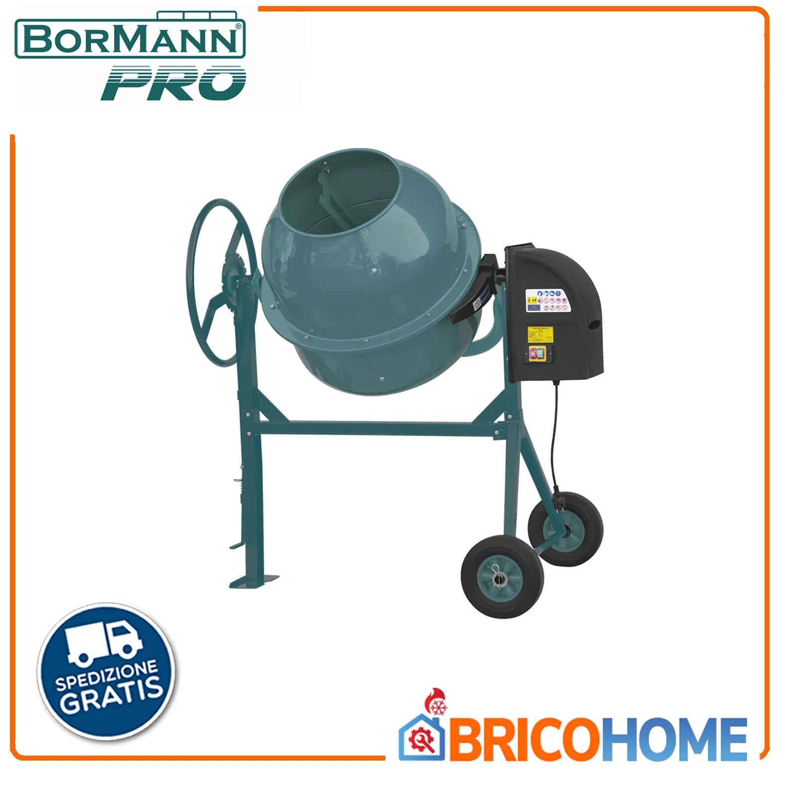 2026 Hormigonera eléctrica BORMANN Pro 180 L 800 W BMX1810