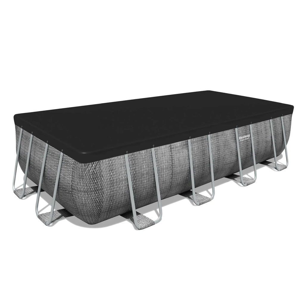 Piscina Desmontable Tubular Bestway Power Steel Ratán 549x274x122 Cm Con Depuradora Cartucho 5.678 L/h Con Cobertor Y Escalera