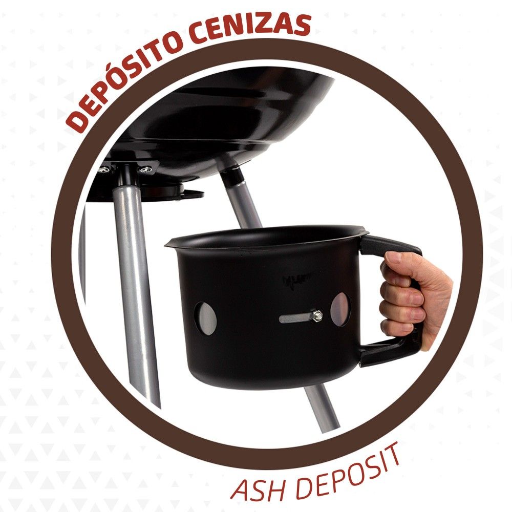 Active round charcoal grill with lid