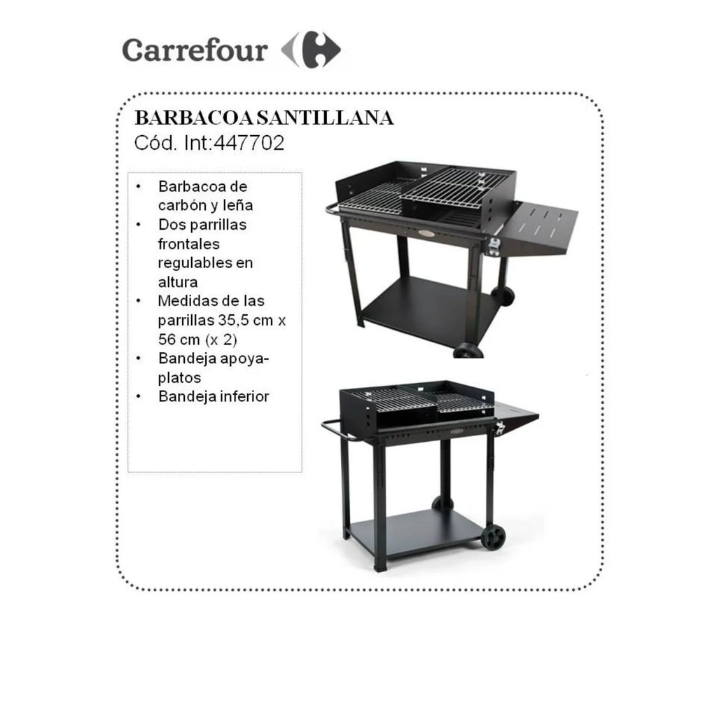 Santillana Charcoal BBQ with two front grills