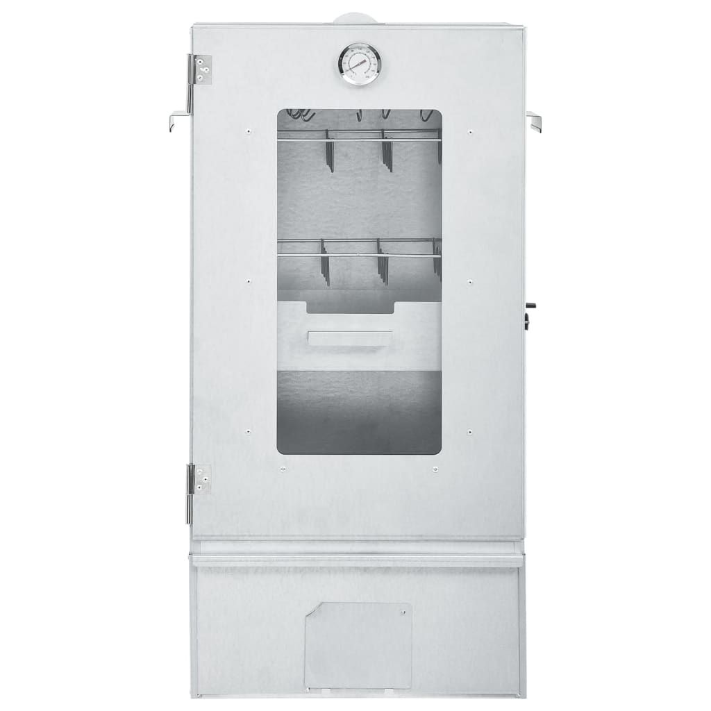 vidaXL Galvanised Steel Smoker BBQ with Table