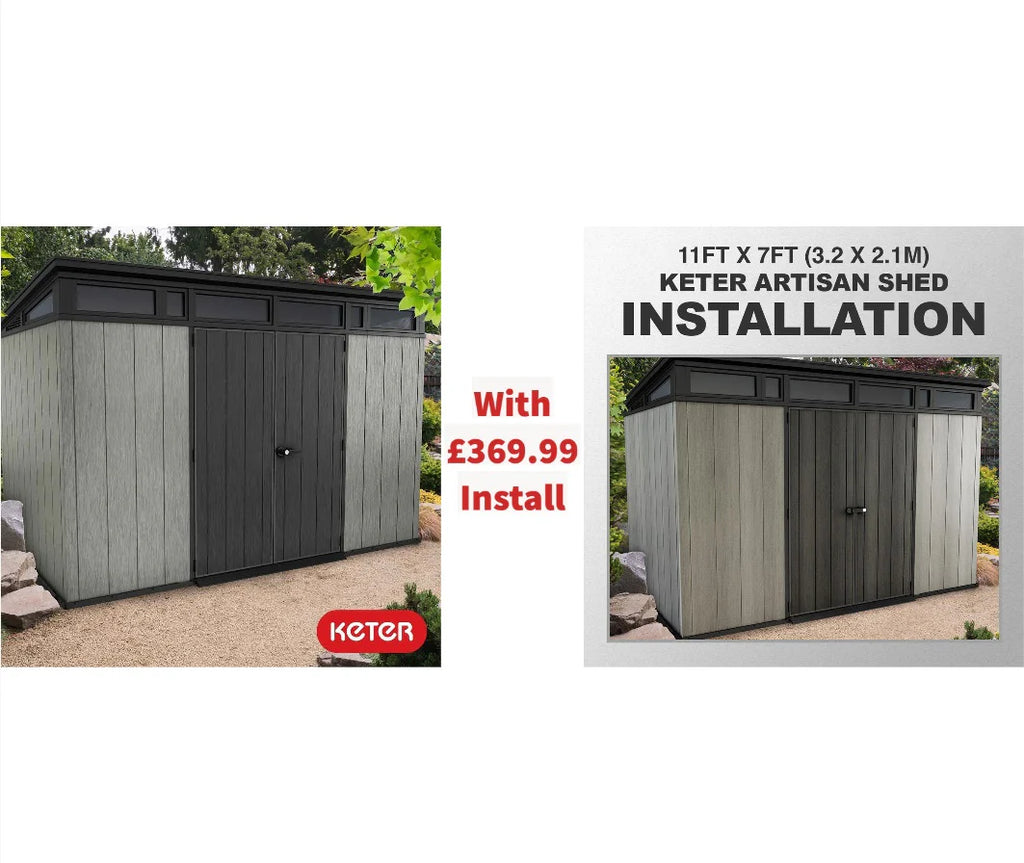 2025 Keter Artisan Garden Shed 11 x 7 stóp (3,4 x 2,1 m) – stylowe i trwałe rozwiązanie do przechowywania na zewnątrz