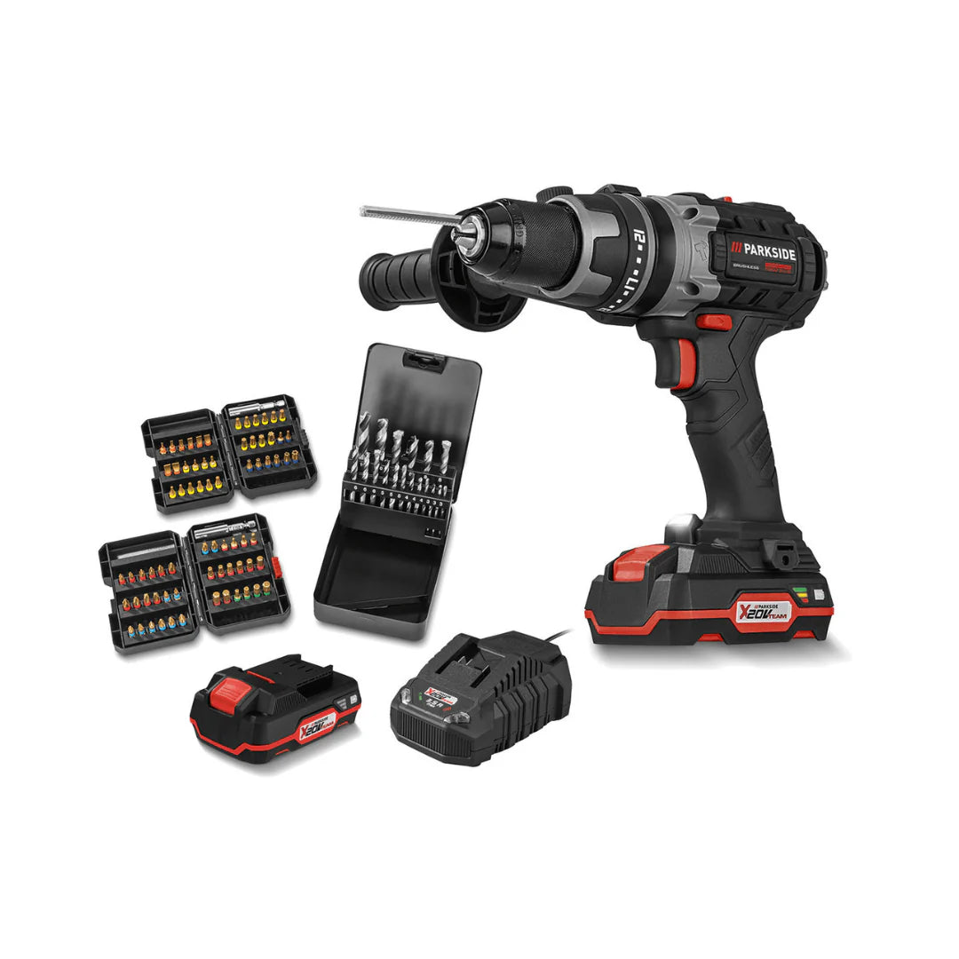 2026 Taladro Percutor Inalámbrico PARKSIDE PERFORMANCE con Accesorios »PSBSAP 20-LI B2«, 20 V