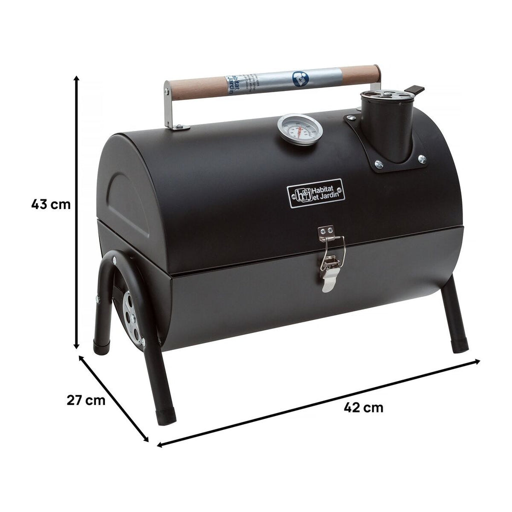 Przenośny grill węglowy „Captain” – 42 x 27 x 43 cm – czarny