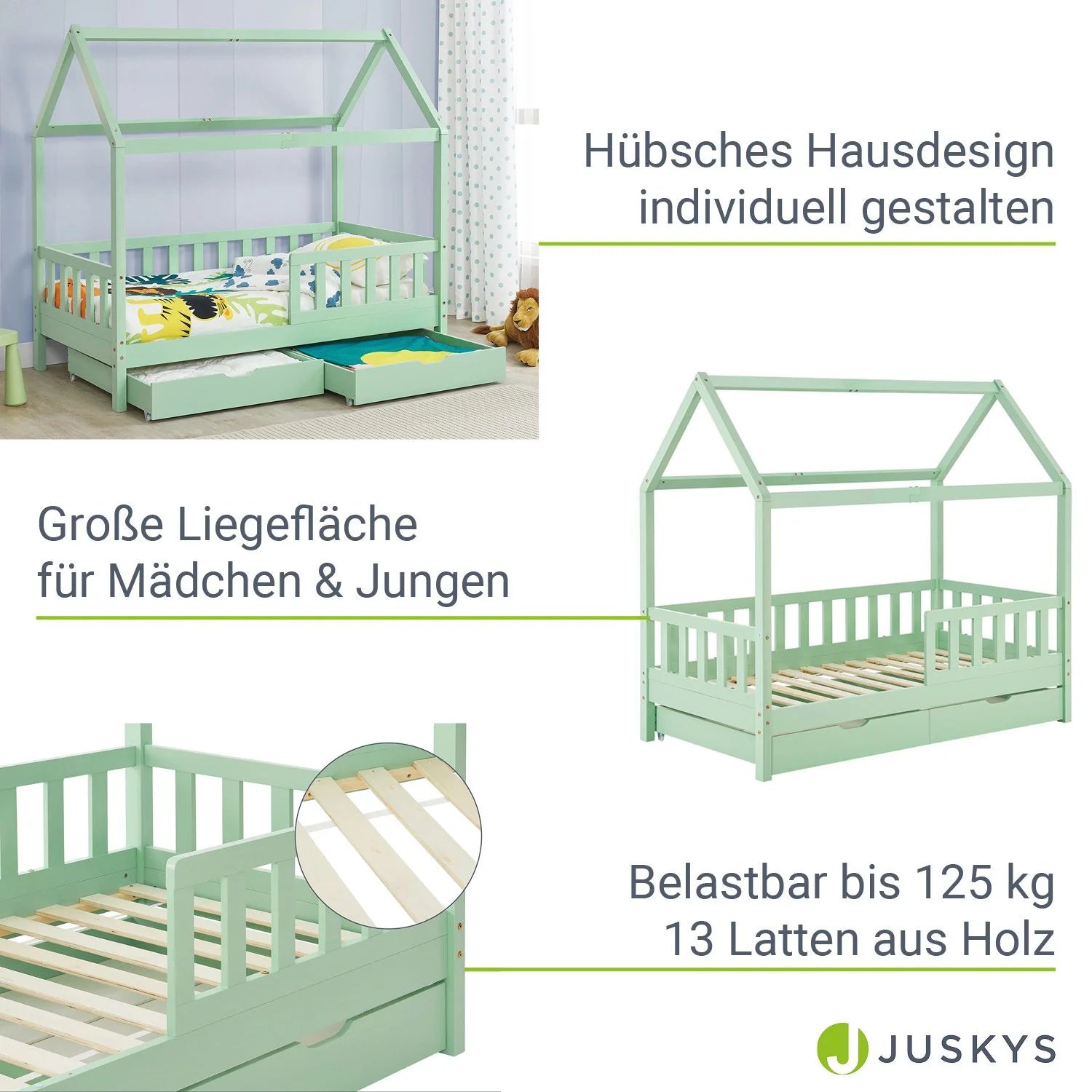 2026 Cama infantil Marli 90 x 200 cm con cajones de almacenamiento