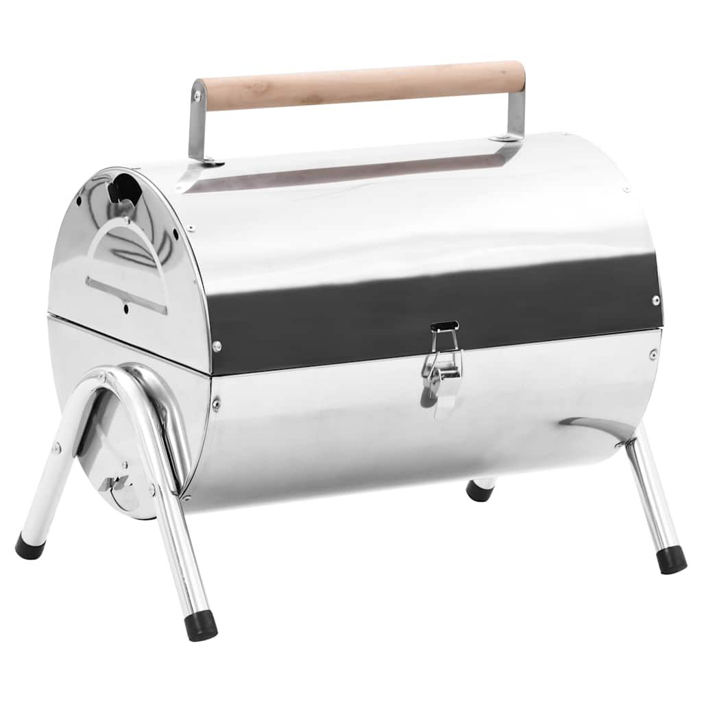 Barbacoa De Carbón De Sobremesa Acero Inoxidable Doble Parrilla Vidaxl