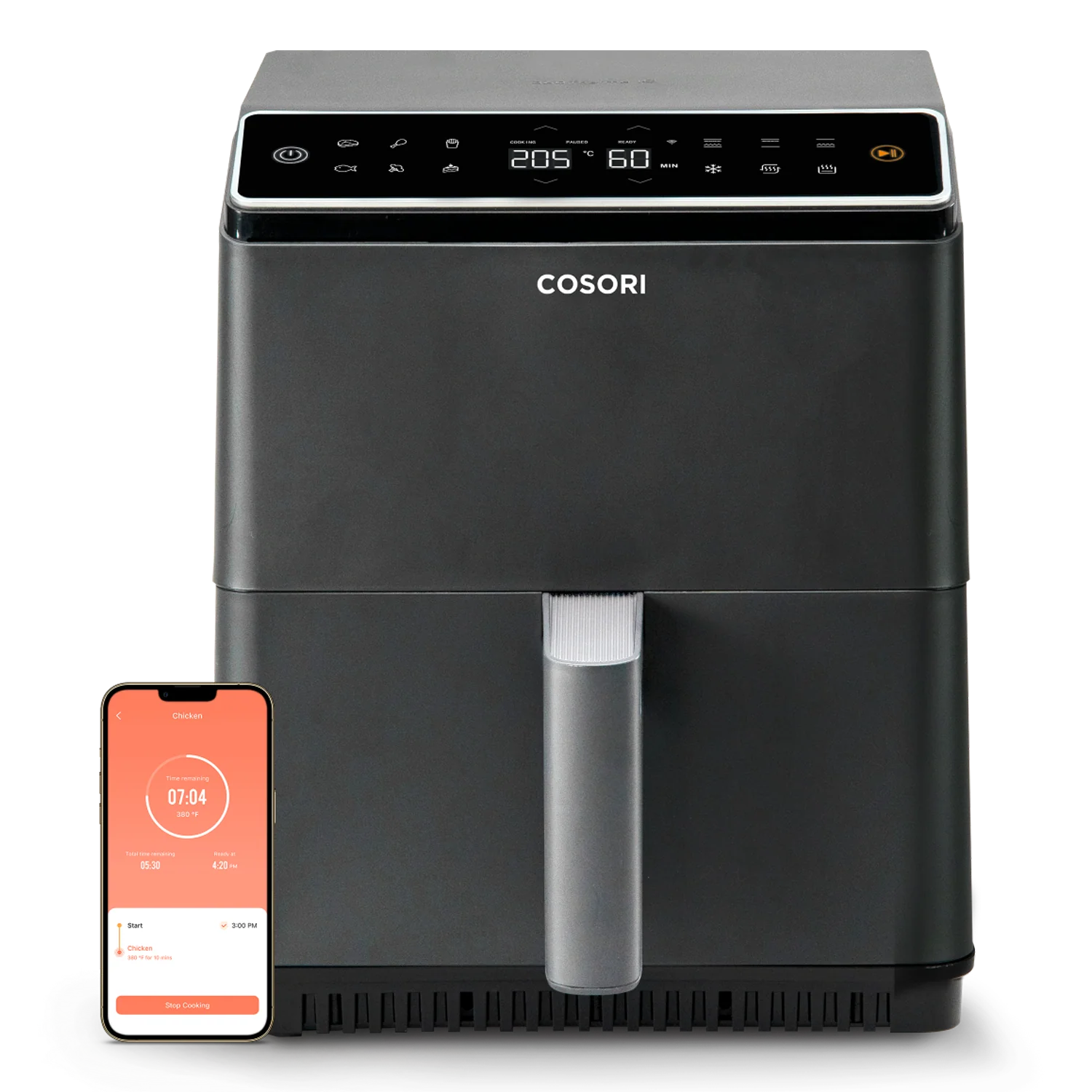 Cosori Dual Blaze Smart 6.4L Air Fryer - Dark Grey
