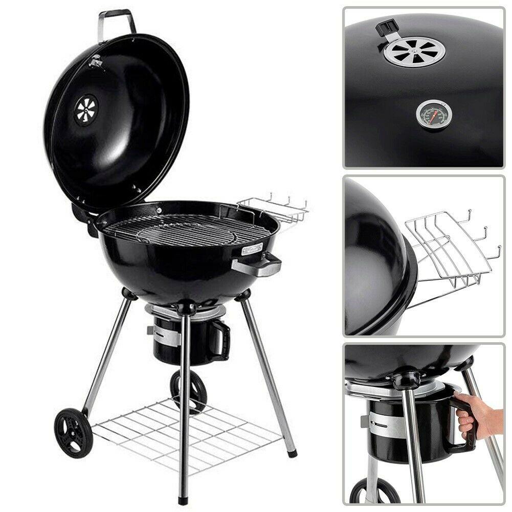Parrilla portátil de carbón estilo tetera de 22" para barbacoa, camping, jardín y cocina al aire libre