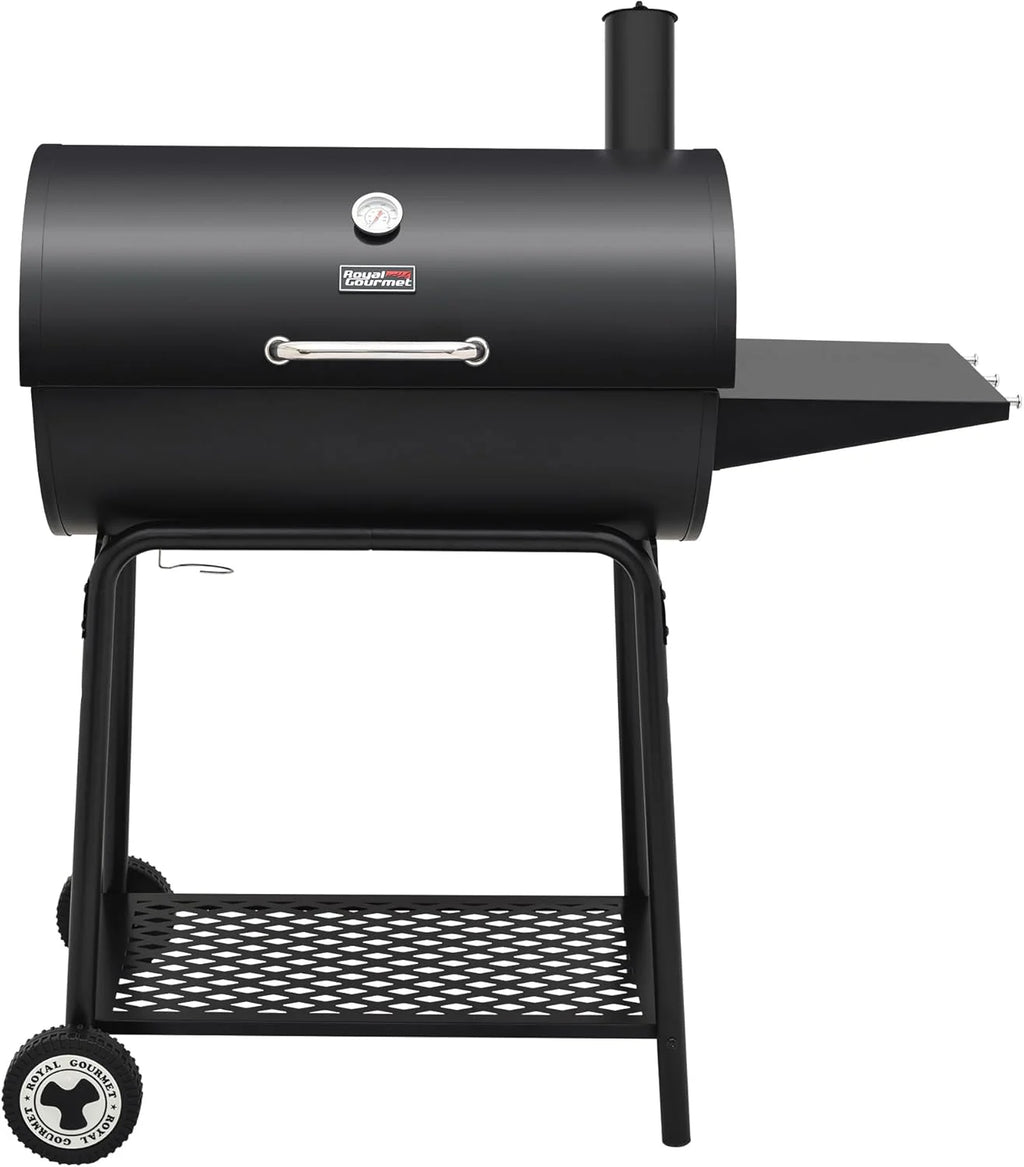 2026 Parrilla de carbón Royal Gourmet CC1830 de 30 pulgadas con mesa lateral, barbacoa exterior con 627 pulgadas cuadradas de espacio de cocción para jardín, terraza y fiestas, color negro