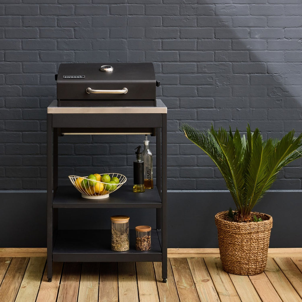 Stainless steel charcoal grill, chrome-plated grid 2