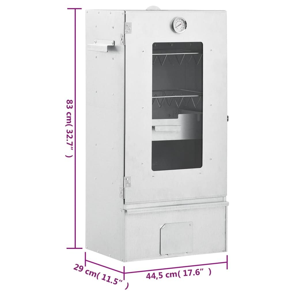 vidaXL Galvanised Steel Smoker BBQ with Table