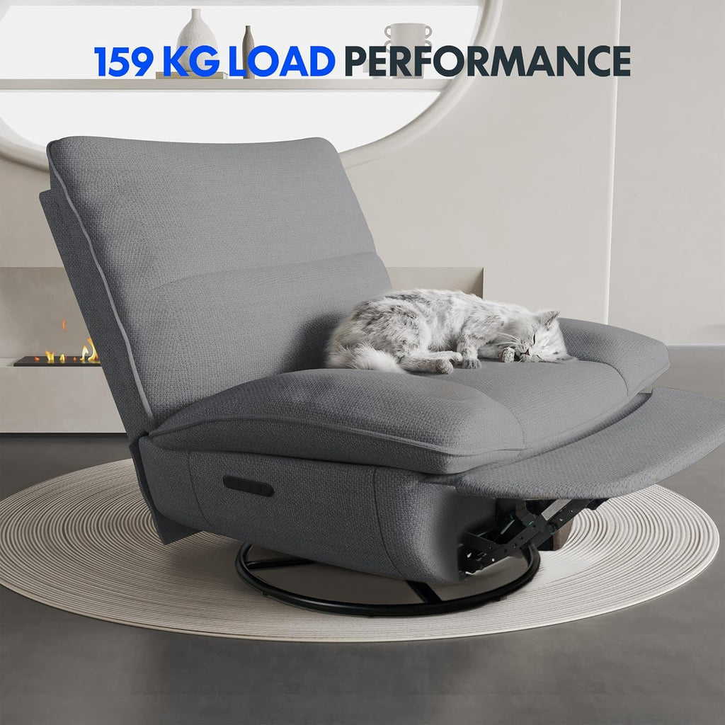 FLEXISPOT XC6 Sillón Relax, Sófa Giratorio con Función Balancín, Sillon TV con Respaldo Ajustable, Silla Reclinable para Dormitorio, Salón y Cine en Casa (Beige)