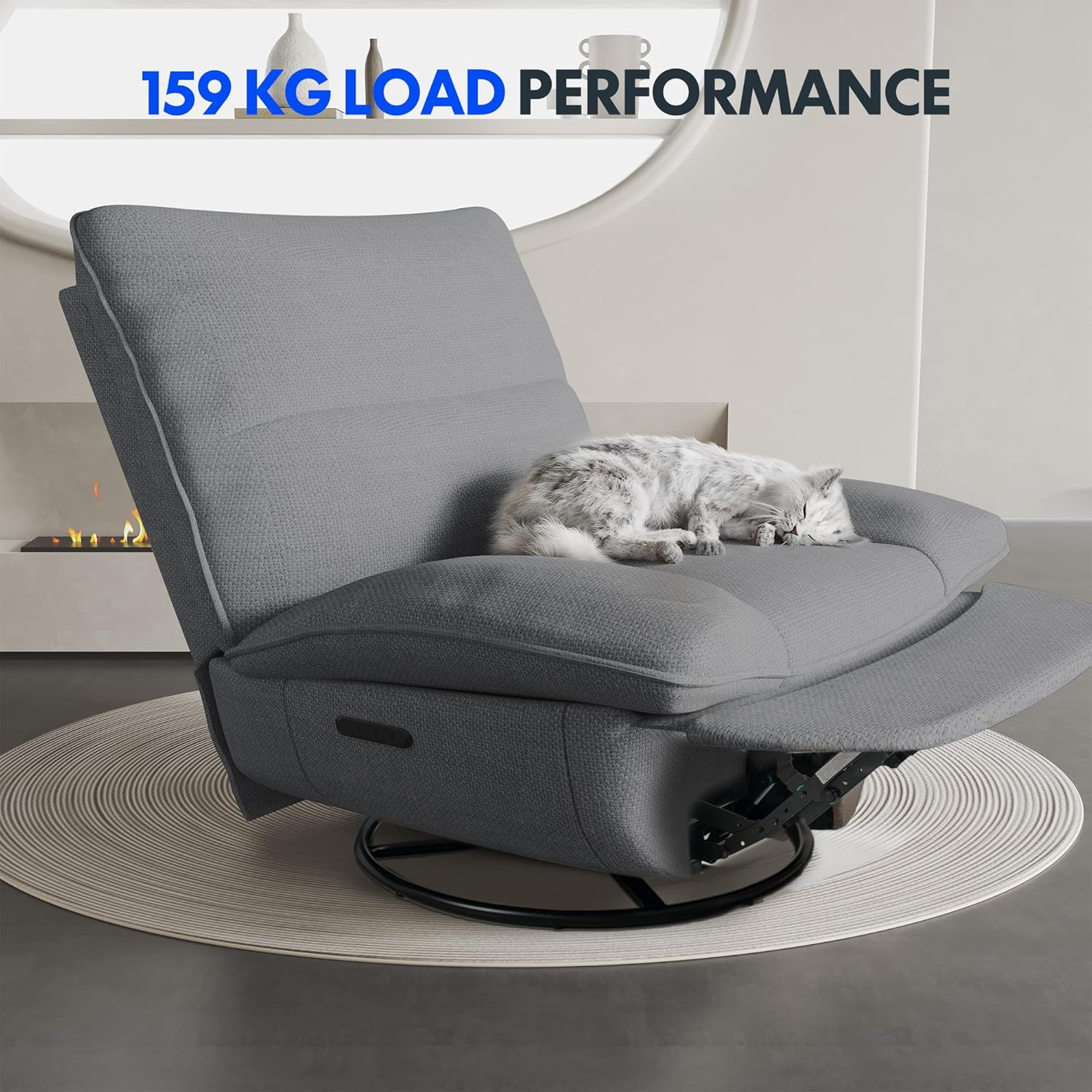FLEXISPOT XC6 Sillón Relax, Sófa Giratorio con Función Balancín, Sillon TV con Respaldo Ajustable, Silla Reclinable para Dormitorio, Salón y Cine en Casa (Beige)